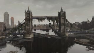 A derelict Tower Bridge in a screenshot of Fallout London